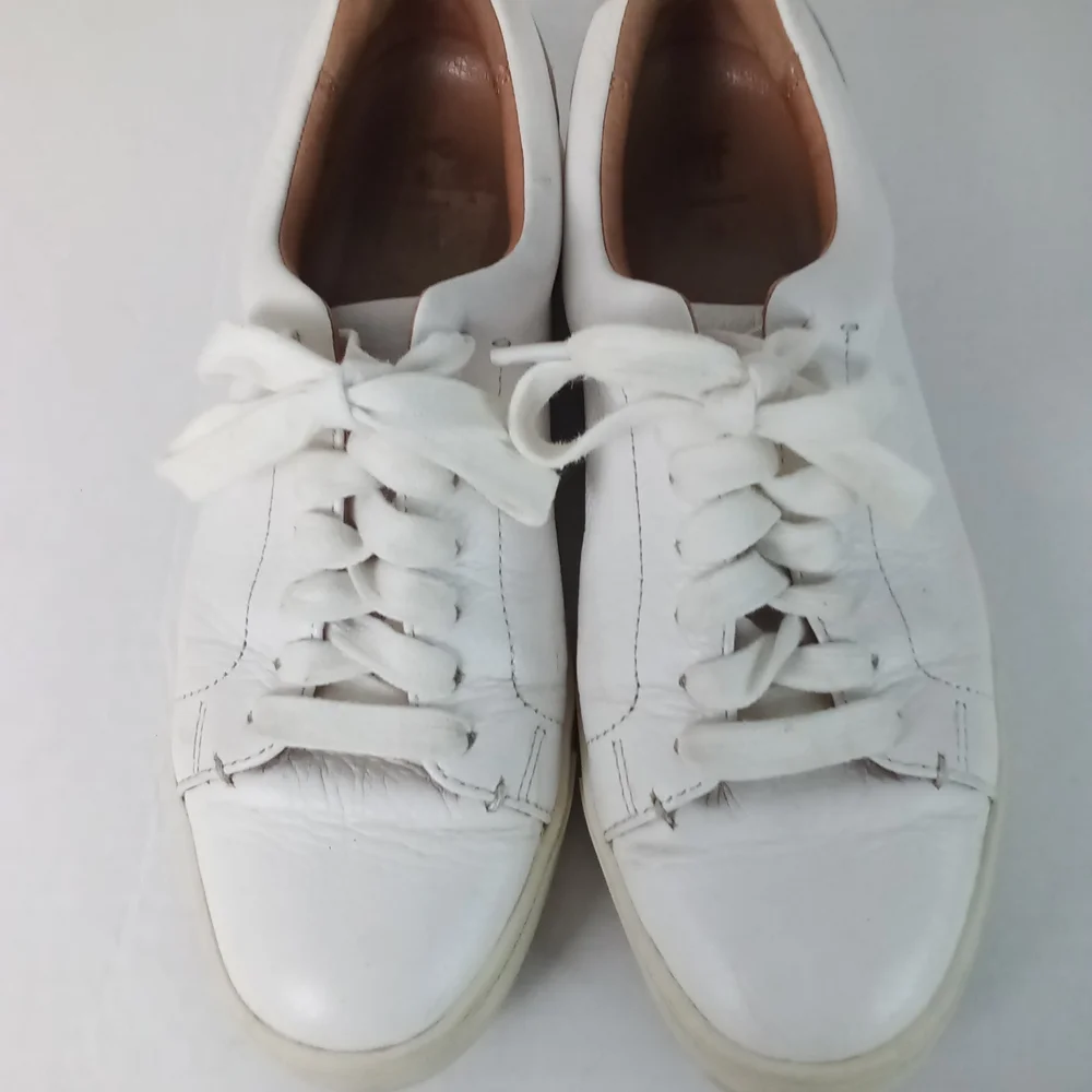 Frye Ivy Low Lace Classic White Leather Low-Top Sneakers Size 7.5 - Picture 4 of 7